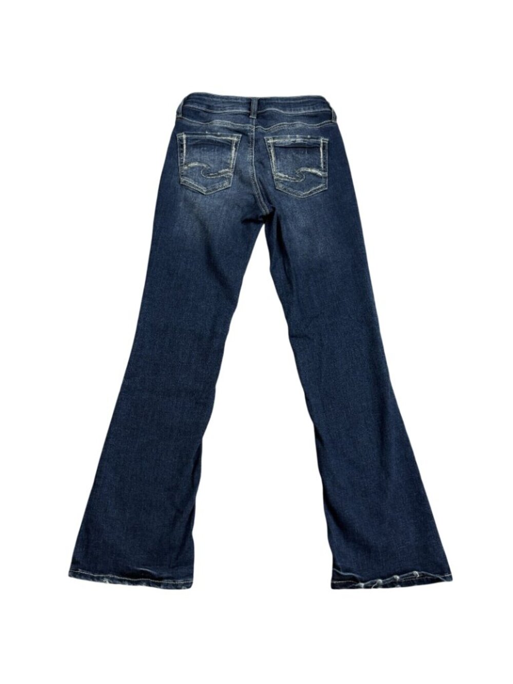 Silver Jeans Suki Womens Size 26W 31L Blue Denim Bootcut Leg Distressed Mid Rise - Picture 2 of 12